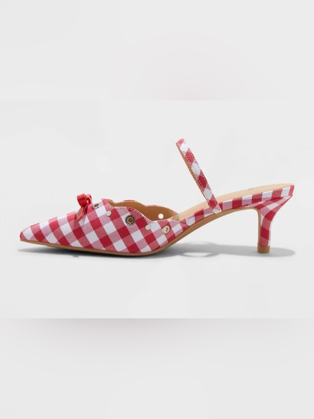 wild fable Red & White Gingham Bow Slingback Flats - Picture 3 of 9